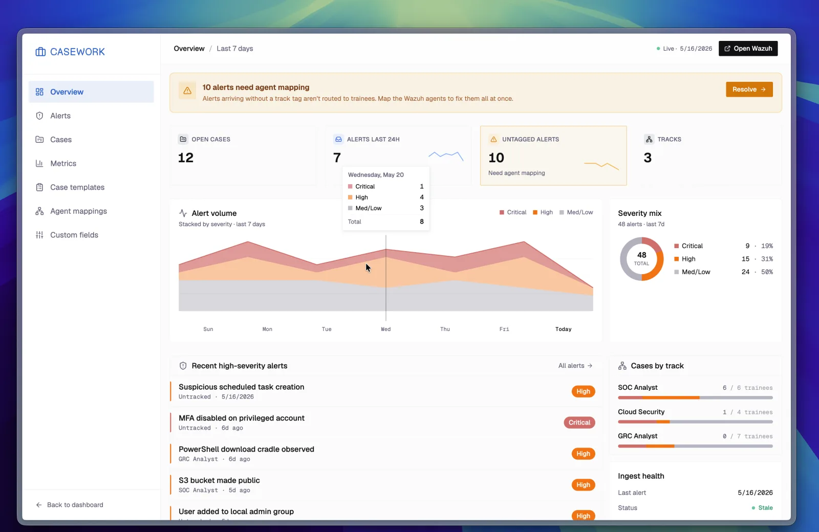 Casework dashboard